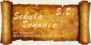Sekula Dedović vizit kartica